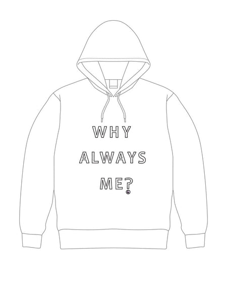 Why Always Me？ プルオーバーパーカー(white)